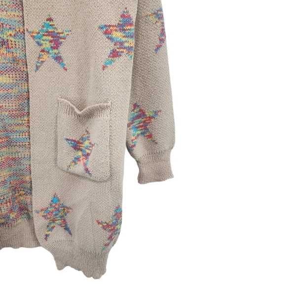 Royal + Reese Women's Pentagram Pattern Open Front Knit Cardigan - M - Picture 6 of 8
